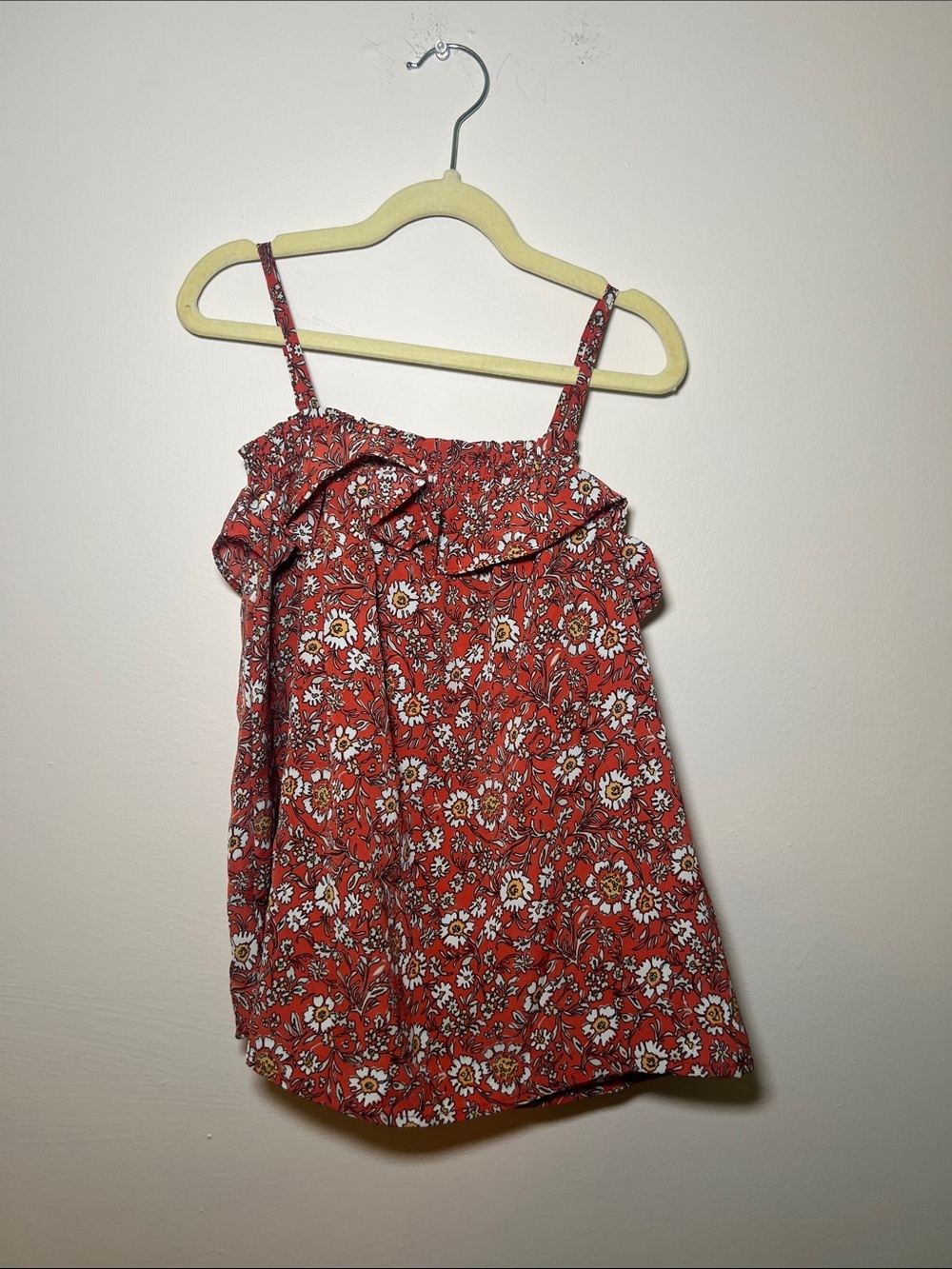 Hayden Girls Red Floral Ruffle Top - Picture 3 of 4